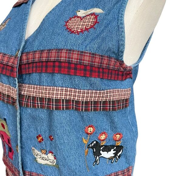 Vintage Denim Barnyard Farm Teacher Vest - Picture 7 of 10